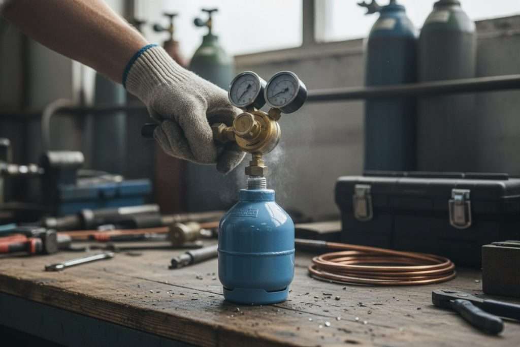 Comment enlever le détendeur d’une bouteille Butagaz Cube ?
